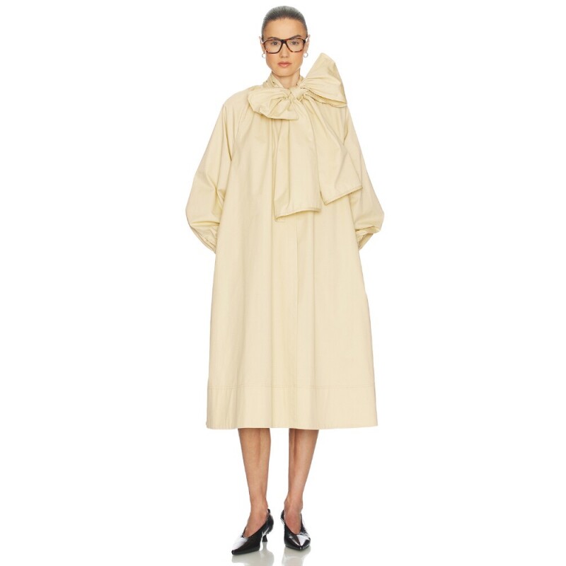 Helsa奶黄色立领蝴蝶结A字风衣26SS早秋新品 REVOLVE