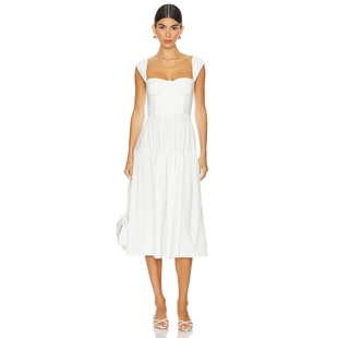 WeWoreWhat Corset Midi Dress 白色 礼服裙REVOLVE小众新款