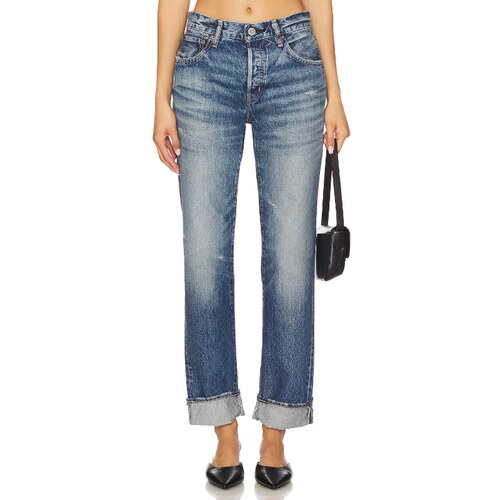 [春夏新品]Moussy Vintage AQUEBOGUE 直筒蓝色美式复古风REVOLVE