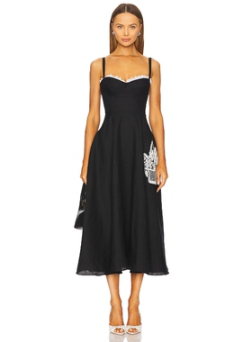 Alejandra Alonso Rojas Bustier Maxi Dress 黑色REVOLVE小众新