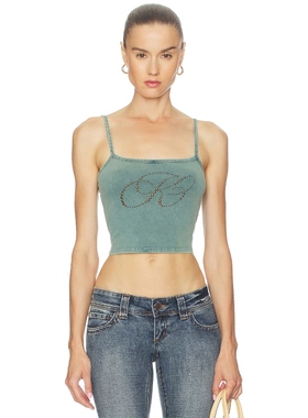 KNWLS CALLY 上装 青色y2k辣妹风REVOLVE小众新款