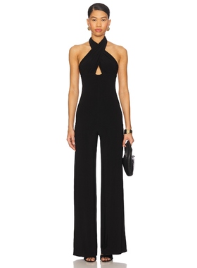 Norma Kamali Halter Straight Leg Jumpsuit 黑色 美式休闲风REV
