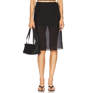 冬季 半身裙 新品 ETTORE 黑色REVOLVE小众新款 EAVES