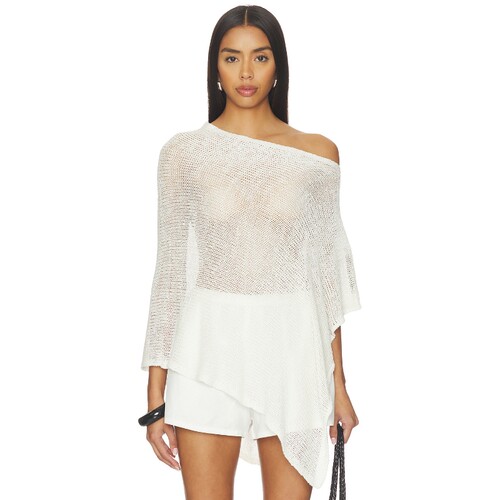 Enza Costa LINEN OPEN KNIT PONCHO 披风 26春夏新品 revolve小