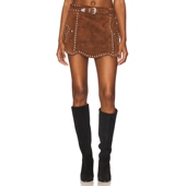 Leather CRAZY LIFE Understated 半身裙 巧克力色REVOLVE小众新