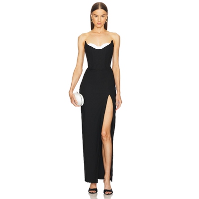 虞书欣同款 Michael Costello 长裙黑色性感辣妹风连衣裙REVOLVE