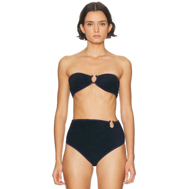 Johanna Ortiz SEAWATERS 比基尼文胸上装 藏青色REVOLVE小众新款