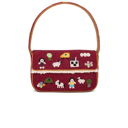 Staud 手提包串珠复古风单肩包通勤卡通图案腋下包REVOLVE新款