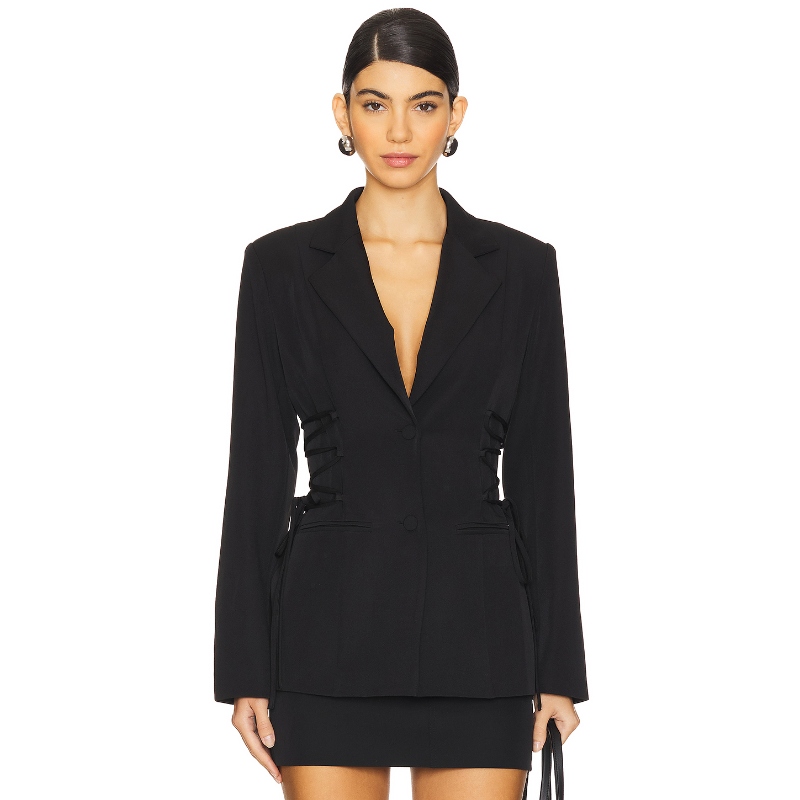 superdown 西装黑色美式性感REVOLVE小众新款设计感收腰显瘦上衣