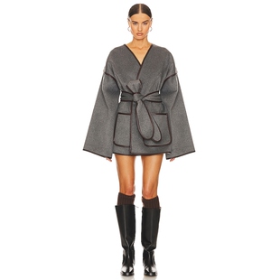 Helsa 毛呢大衣外套斗篷风衣老钱风松弛感斗篷款 REVOLVE