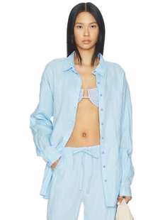 Maaji LARISSA 衬衫 revolve小众新款 淡蓝色