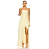 Bridge DANTE 无肩带裙 Bec 柠檬色REVOLVE小众新款