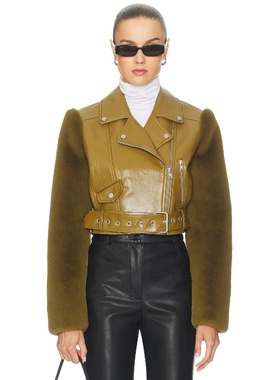 Camila Coelho FLORENCIA 夹克 橄榄色 美式休闲风REVOLVE小众新