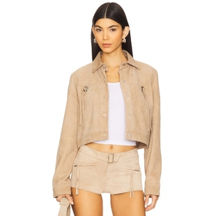 [冬季新品]LAMARQUE 巴恩风夹克翻领复古工装短款外套REVOLVE小众