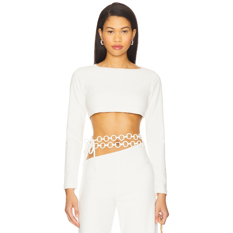 Saudade SIENNA 上装长袖上衣 象牙白 y2k辣妹风REVOLVE小众新款