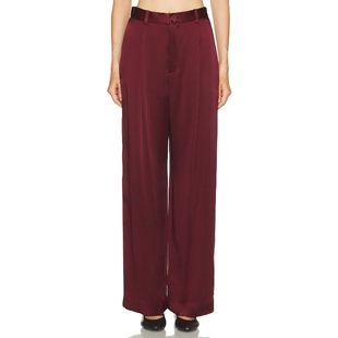 SATIN 休闲风REVOLVE小众新款 RELAXED 美式 褶裥裤 Lapointe