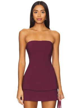 House of Harlow 1960 SAMIA 上装 酒红色辣妹风REVOLVE