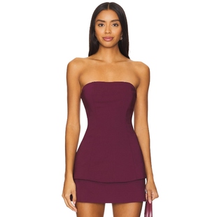 [春节穿搭]House of Harlow 1960 SAMIA上装酒红色辣妹风REVOLVE