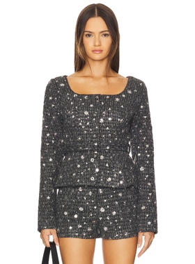 ASTR the Label CAROLYN 长袖上装 黑色 y2k辣妹风REVOLVE小众新