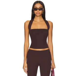 MAJORELLE ROYCE 上装 巧克力色REVOLVE小众新款