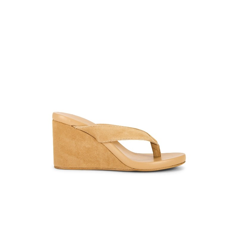 [早秋新品]Tony Bianco 坡跟凉鞋人字拖高跟鞋棕黄色女鞋REVOLVE