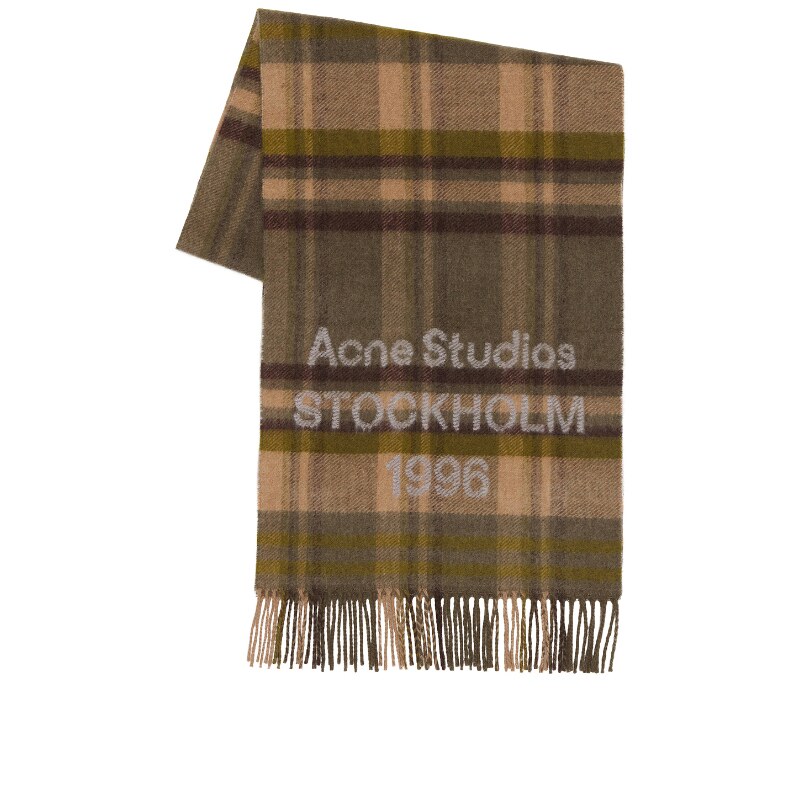 [早秋新品]Acne Studios VENUS CHECK 1996 羊毛围巾绿色REVOLVE