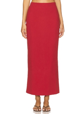 [冬季新品]4th & Reckless IRISA 半身裙 红色REVOLVE小众