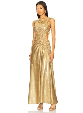 [冬季新品]Georgia Hardinge 裙子 金属金色REVOLVE小众