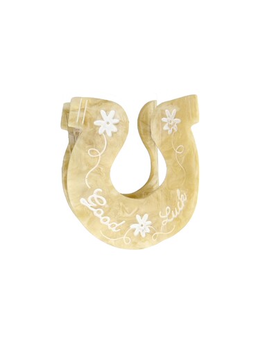 Solar Eclipse Hand-painted Good Luck Horseshoe Claw Hair Cli