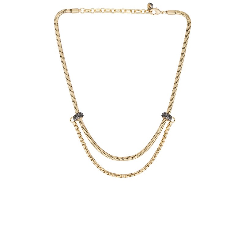 Demarson VENICE 层叠项链 金属银色REVOLVE小众新款