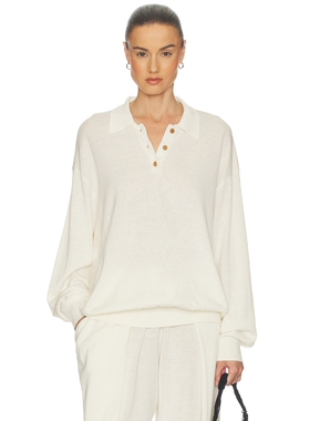 Helsa Dalisay白色宽松Polo衫 26SS春夏新品 REVOLVE