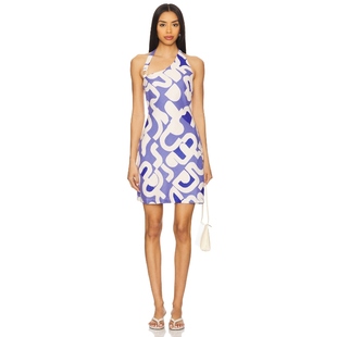 MINKPINK IRIS 挂脖露背性感连衣裙女夏不规则设计感REVOLVE新款