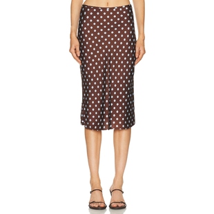 巧克力色REVOLVE小众新款 半身裙 LEO Posse