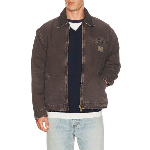 Carhartt WIP棕色夹克翻领拉链贴袋工装风早秋新品短款REVOLVE