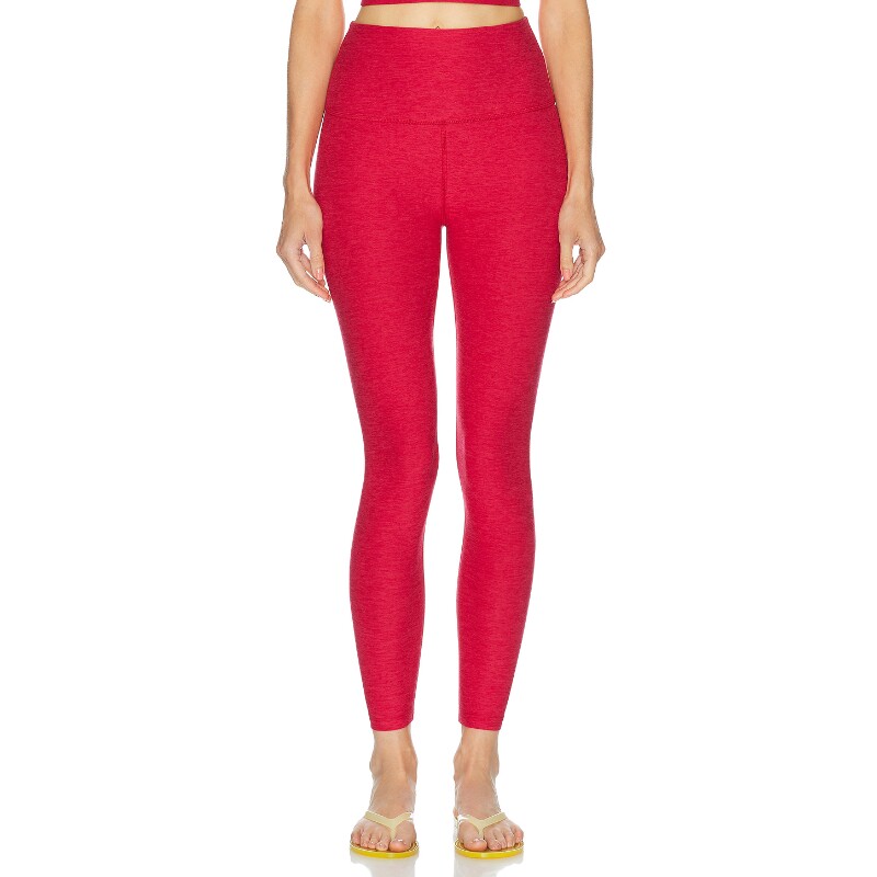 Beyond Yoga红色打底裤高腰修身九分通勤风裤装秋冬新品REVOLVE