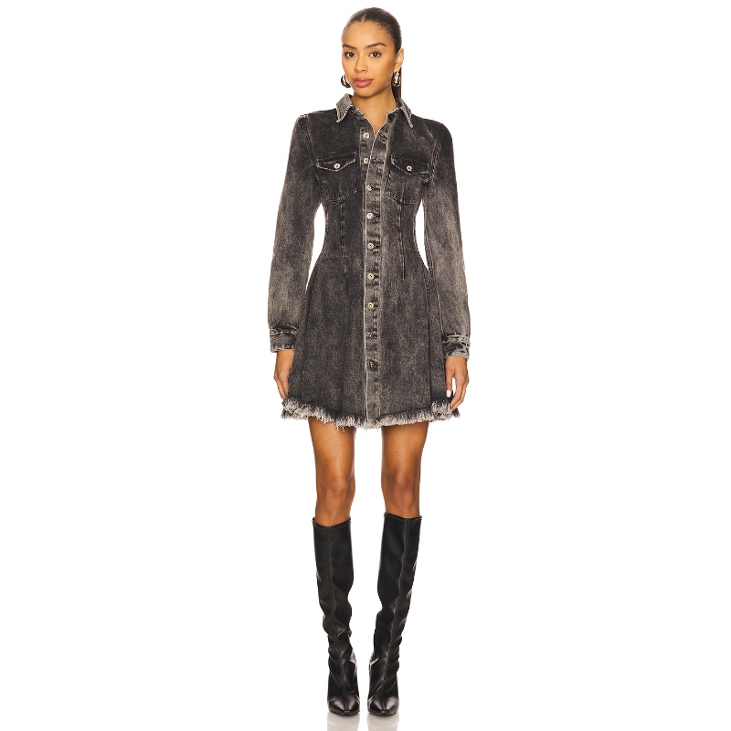 Marques ' Almeida LONG SLEEVE SHIRT MINI 裙子 黑色 REVO