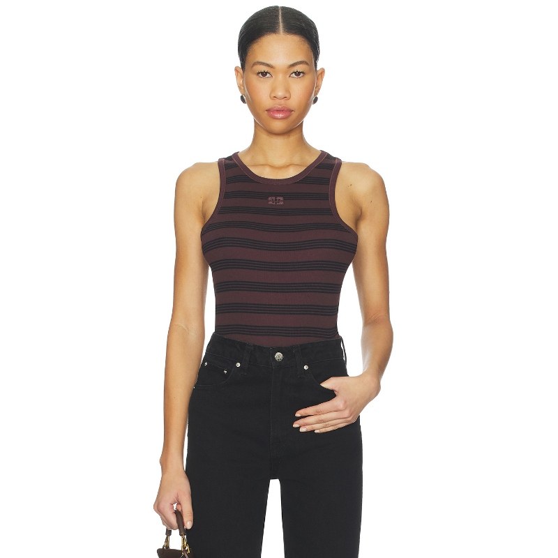 Ganni SOFT 背心上装 Chocolate,Black 性感风REVOLVE小众新款