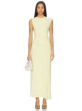 SIMKHAI ACACIA 中长款连衣裙 黄色REVOLVE小众新款