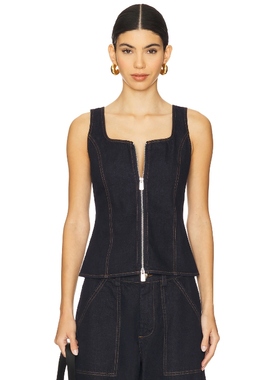 LNA GILI 拉链款背心上衣 蓝色 y2k辣妹风REVOLVE小众新款