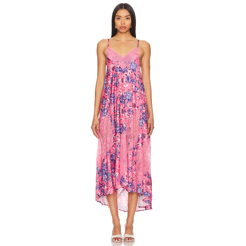 Free People X Intimately FP First Date Printed Maxi Slip y2k