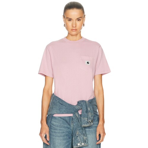 Carhartt WIP粉色上衣口袋简约短袖修身T恤秋冬新品REVOLVE