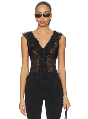 MORE TO COME IZARA 上装 黑色 y2k辣妹风REVOLVE小众新款