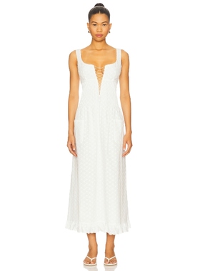 [冬季新品]Mirror Palais PIN TUCK 孔眼连衣裙女 白色REVOLVE