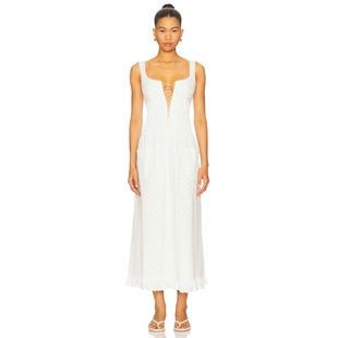 [春季新品]Mirror Palais PIN TUCK 孔眼连衣裙女 白色REVOLVE