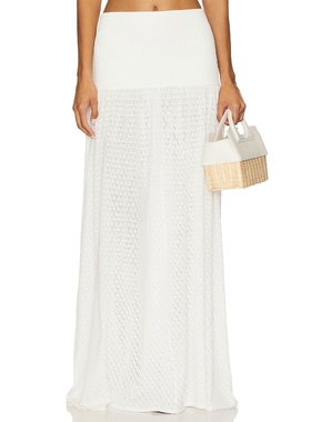 [冬季新品]4th & Reckless AVANI 针织半身裙白色REVOLVE小众新款