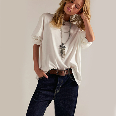 Free People 简约长袖T恤宽松圆领经典款内搭上衣REVOLVE小众新款