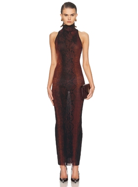 Jean Paul Gaultier PYTHON 裙子 revolve小众新款 Black,Rust