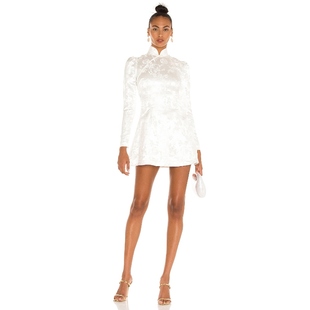 SAU LEE 裙子白色连衣裙长袖短裙旗袍性感新年穿搭REVOLVE