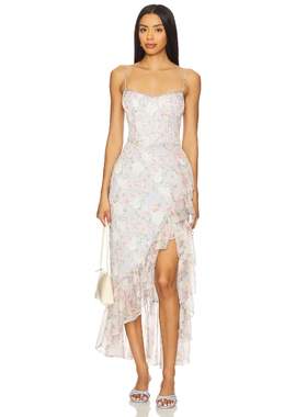 [春季新品]ASTR the Label DRESS 高低式连衣裙女 蓝色REVOLVE