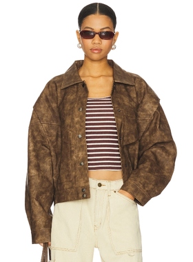 [冬季新品]LIONESS 巴恩风夹克复古短款工装翻领外套REVOLVE小众